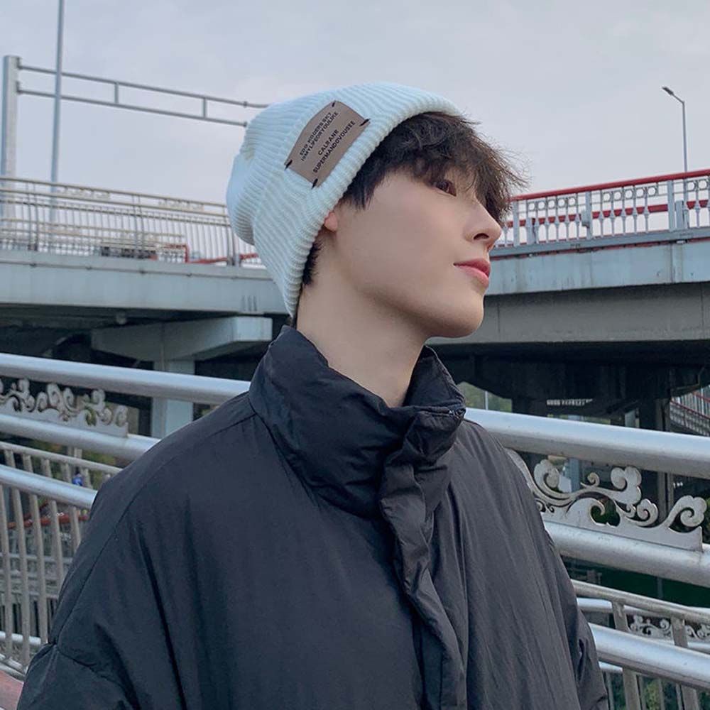 Mũ len trùm đầu màu sắc đơn giản phong cách hip hop Hàn Quốc dành cho nam
