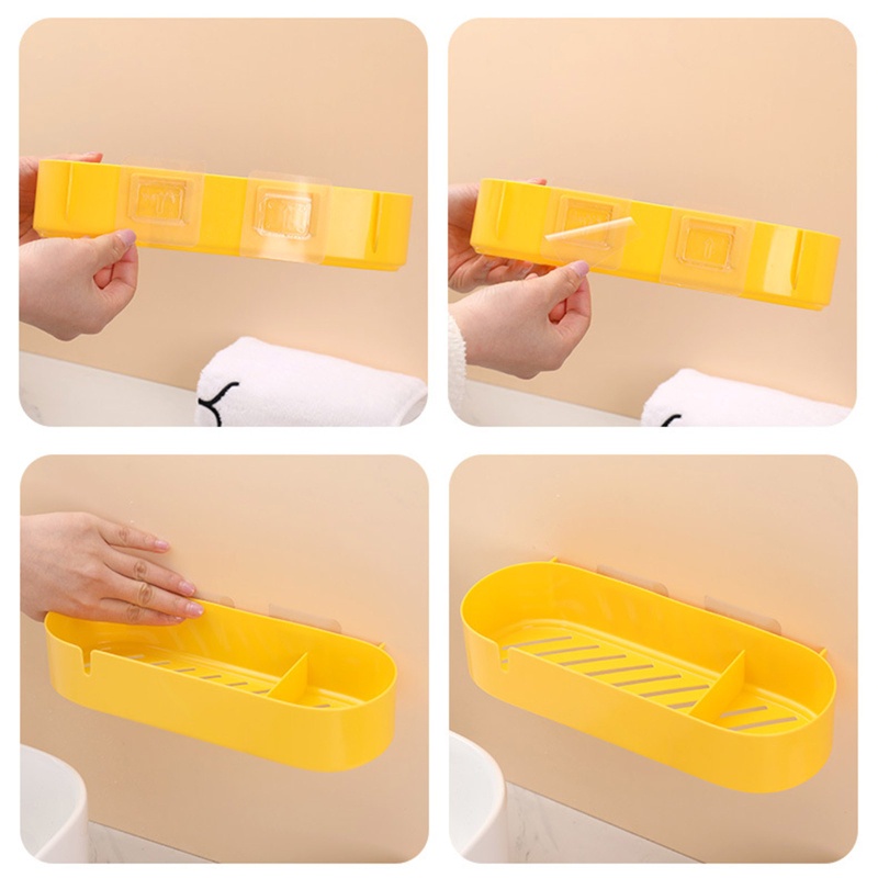 Hộp Đựng Gia Vị 2 Ngăn Gắn Tường Sắp Xếp Gọn Gàng Cho Nhà Bếp Nhà Tắm