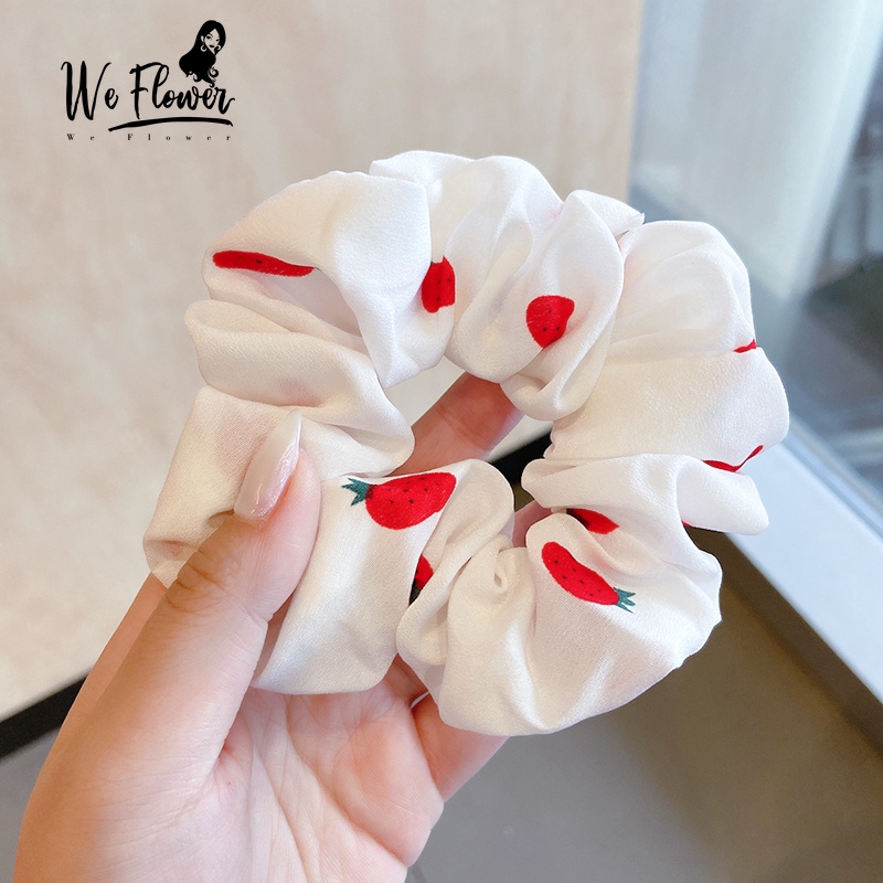We Flower Dây buộc tóc họa tiết trái dâu xinh xắn thời trang phong cách Hàn Quốc cho nữ