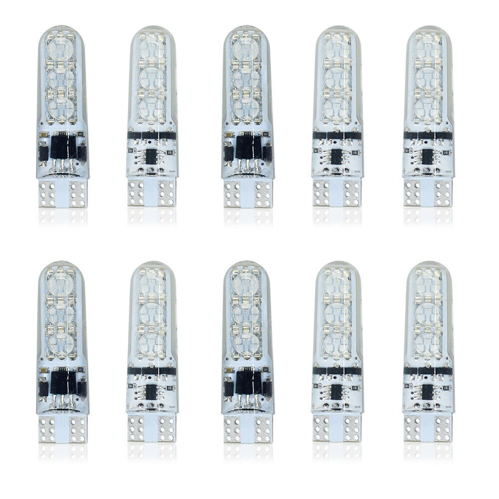 10 Bóng Đèn Led T10-6smd 5050 Silicone Cho Xe Hơi