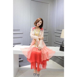 Đầm voan tầng xoè qccc
