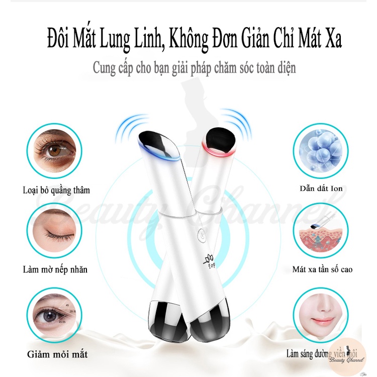 Máy Massage Mắt Và Môi Ion Ánh Sáng Đỏ & Xanh Dương Mini Hiệu Quả Tiện Lợi - Beauty Top Spot