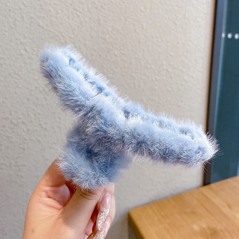 Kẹp tóc dạng hàm cá mập nhồi bông cỡ lớn phong cách Hàn Quốc đáng yêu cho nữ