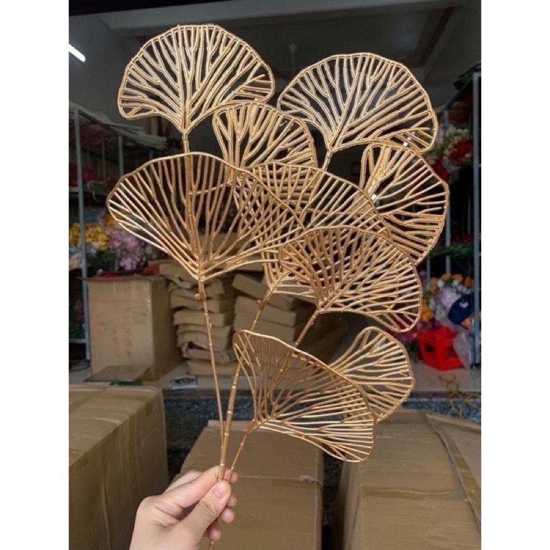 Cành táo vàng kim, cành rẻ quạt decor trang trí siêu đẹp