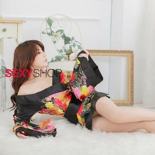 [TẶNG QUẠT] Kimono sexy cosplay phong cách Nhật Bản màu đen quyến rũ | BigBuy360 - bigbuy360.vn