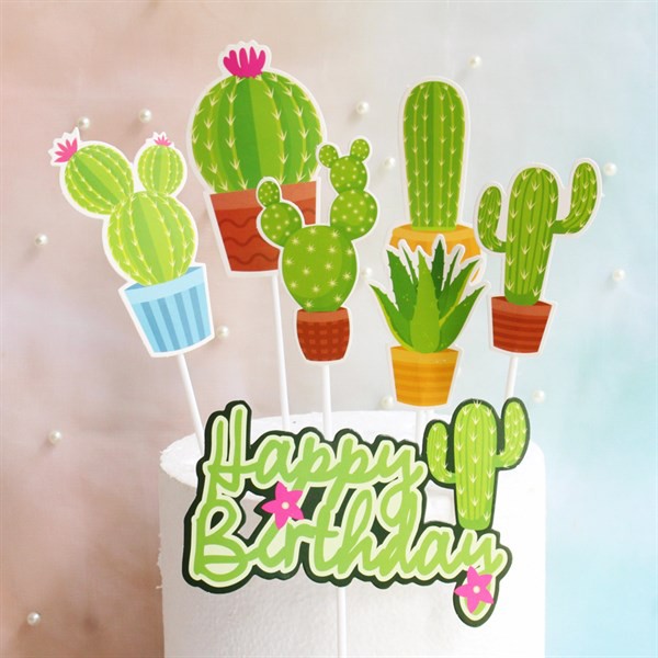 Set que cắm HPBD xương rồng