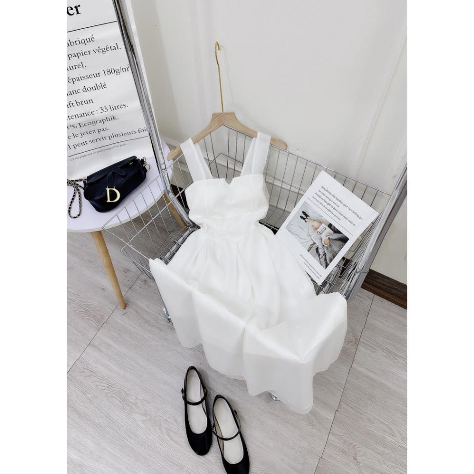 [ 𝐅𝐑𝐄𝐄 𝐒𝐇𝐈𝐏 ]  VÁY 2 DÂY TƠ BẢN TO CÚP NGỰC DÁNG DÀI