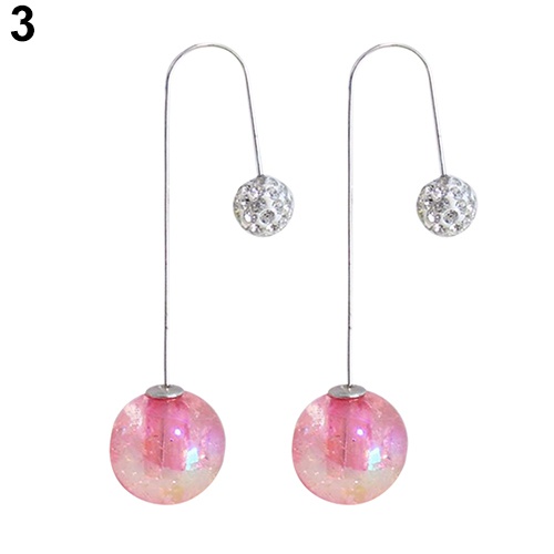 Đôi bông tai rơi họa tiết hai đầu tròn thời trang cho nữ