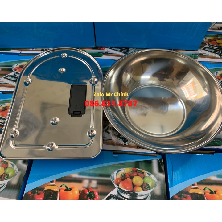 Cân tiểu ly điện tử nhà bếp mini INOX định lượng 3kg/0.1g - 5kg/1g FX03 làm bánh độ chính xác cao kèm 2 viên pin AA