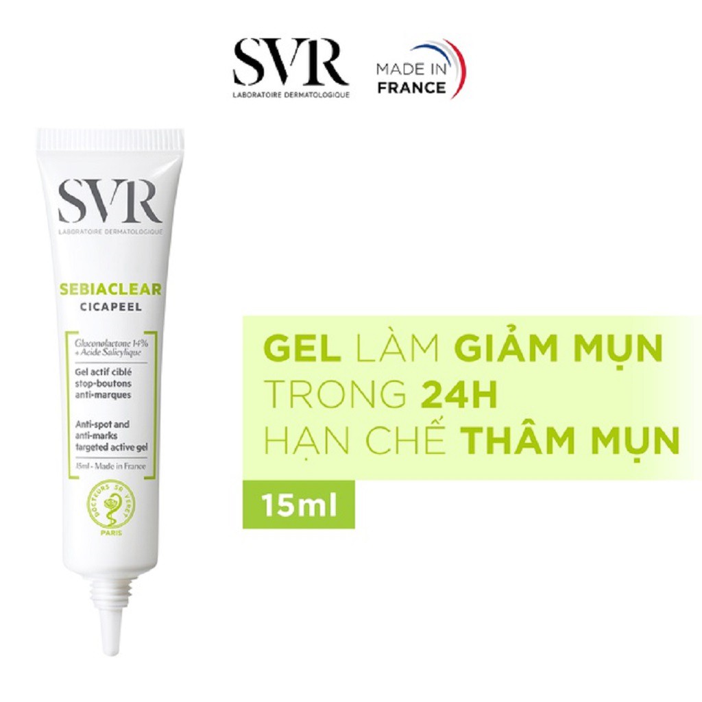 Gel Làm Giảm Mụn Dành Cho Da Dễ Bị Mụn SVR SEBIACLEAR Cicapeel 15ml