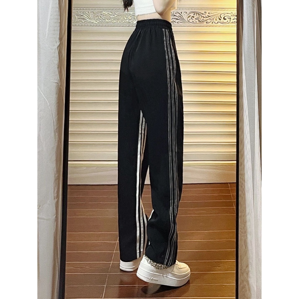 Quần ống rộng lưng cao, quần nỉ 3 sọc unisex Zinti QN02