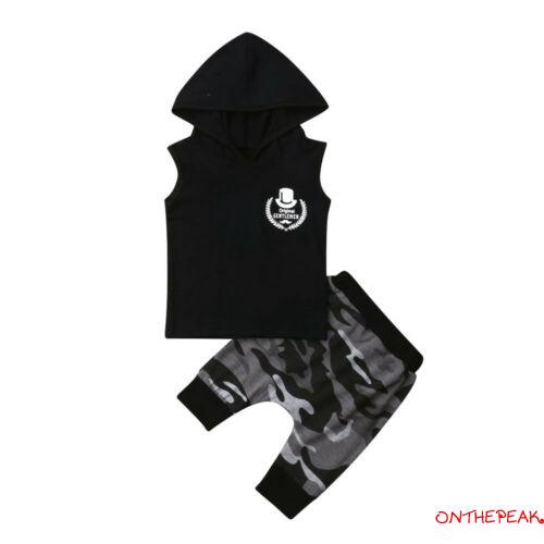 Bộ Áo Tay Ngắn Có Nón Hoodie Và Túi Giữ Ấm Tay + Quần Dài Thun Cotton Mùa Hè Cho Các Bé Nhỏ