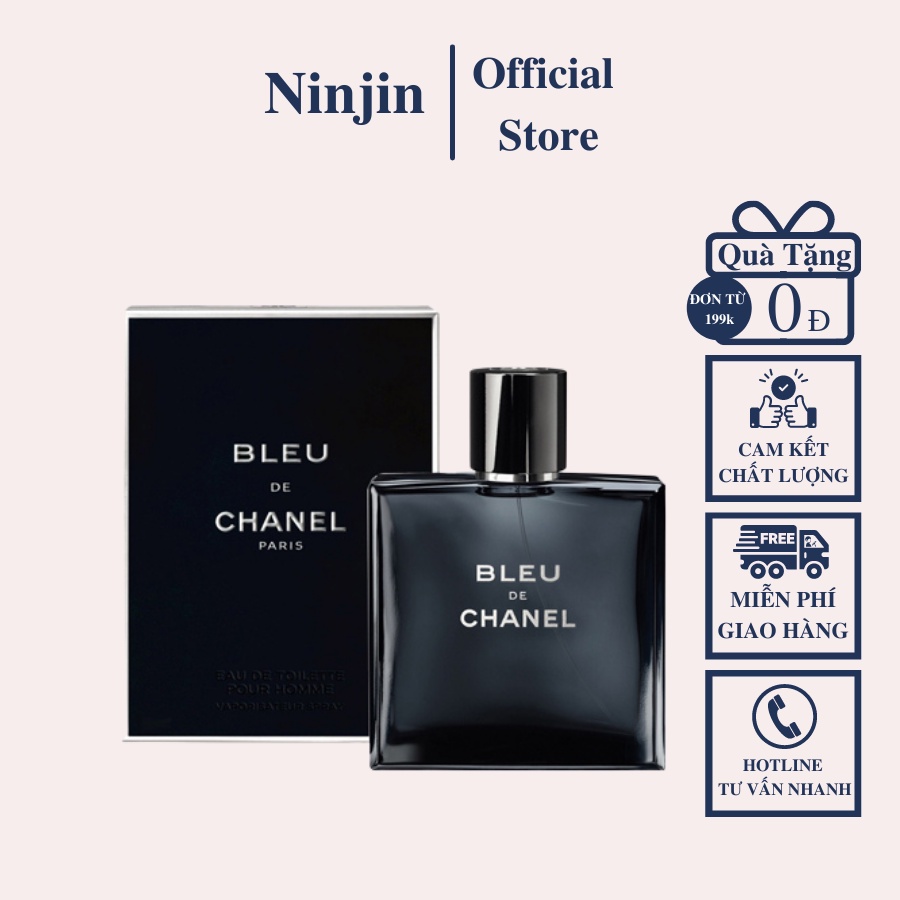 Nước hoa nam Bleu de Chanel Phong Cách Lịch Lãm 100ml - Dầu thơm nam tính nồng độ EDP hương thơm quyến rũ
