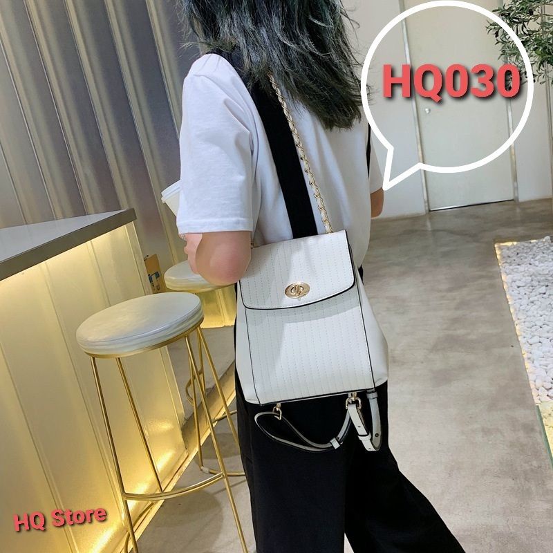 Balo Da PU cao cấp trần chỉ có thể đeo chéo style Hàn Quốc | HQ030