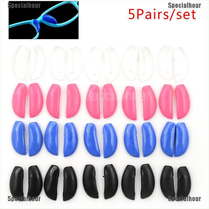 (hàng Mới Về) Set 5 Cặp Đệm Mũi Silicone Chống Trượt Cho Mắt Kính