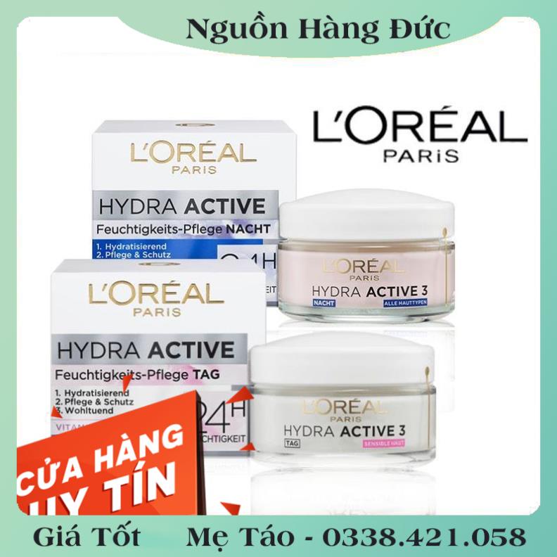 [auth] Kem dưỡng da Loreal Hydra Active 3 24h - Nội địa Đức Đủ Bill [Hot]