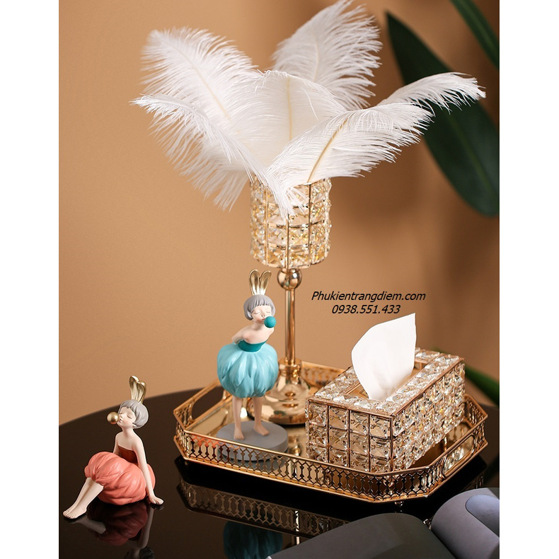 Khay Vàng Đựng Nước Hoa &amp; Đồ Trang Trí - Bát Giác