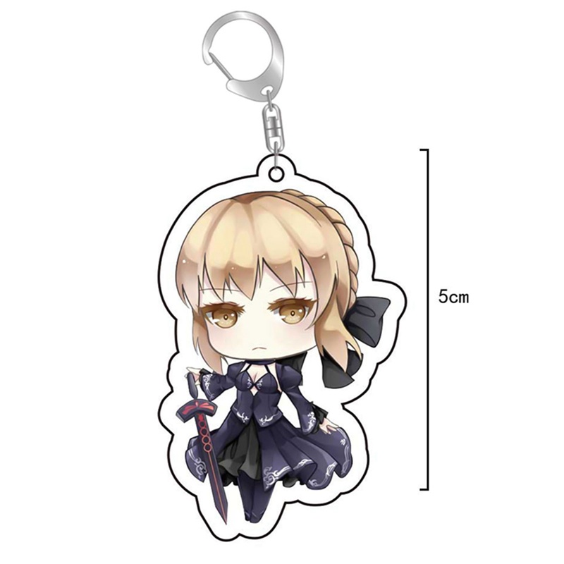 Móc Khóa Nhựa Acrylic Hai Mặt Hình Nhân Vật Saber Trong Fate/Stay Night