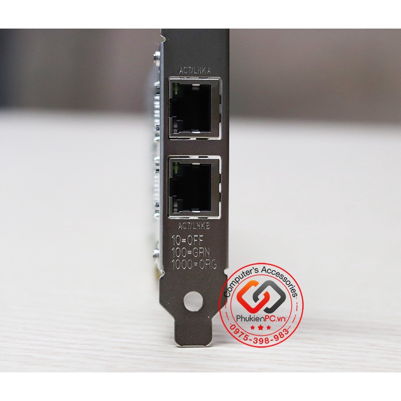 Card mạng LAN PCIE 1x to 2 Port LAN Gigabits 1000Mbps Chipset Intel 82575 cho máy tính PC Server WS Boot rom