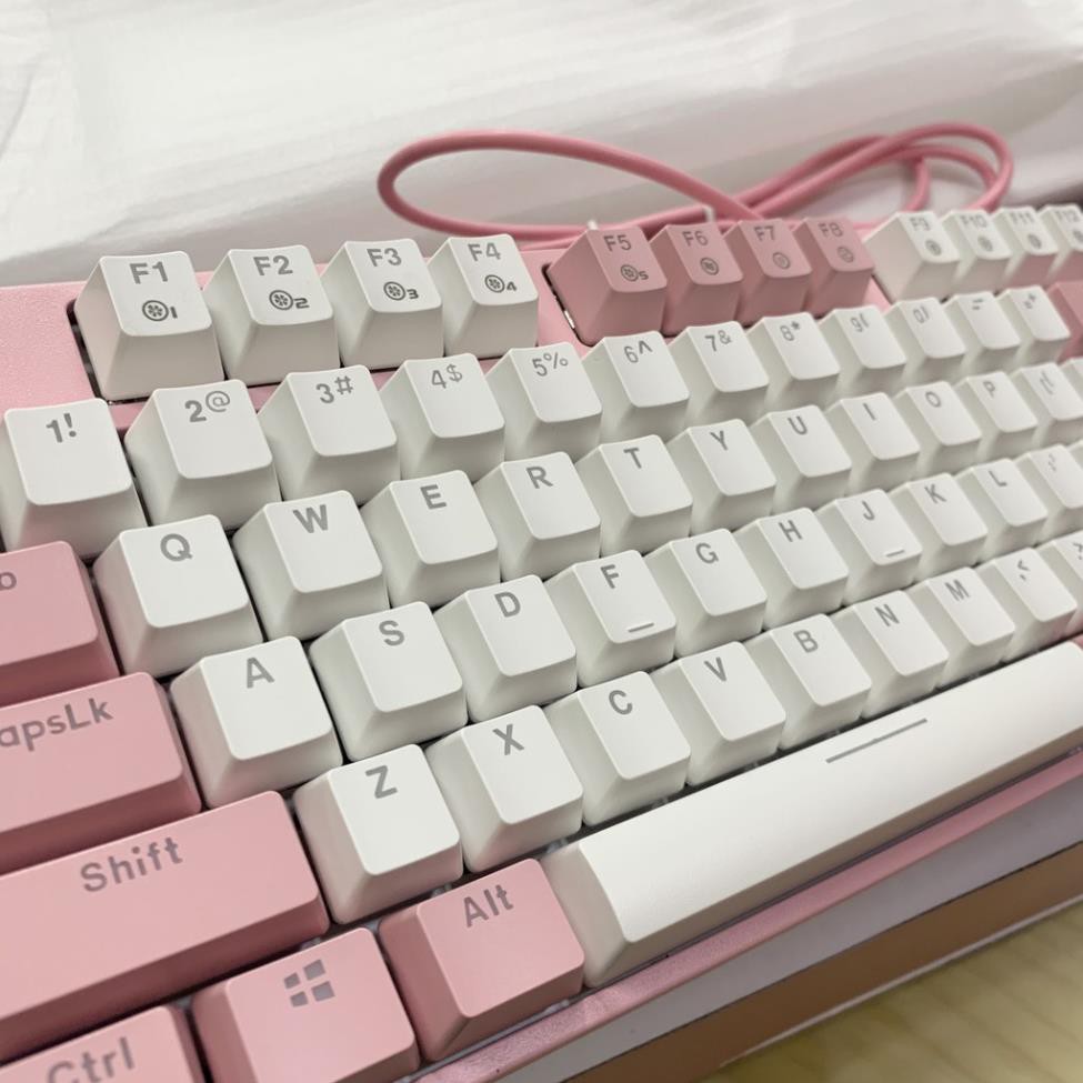 Bàn phím cơ Gaming DAREU EK87 PINK-WHITE