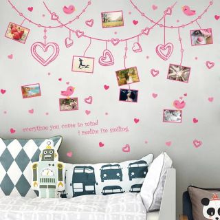 DECAL DÁN TƯỜNG DÂY KHUNG ẢNH TIM