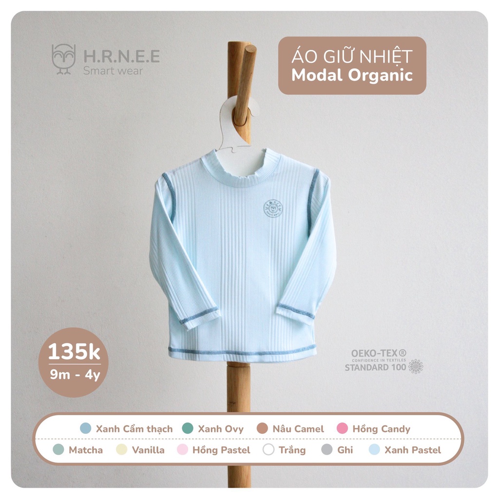 Áo giữ nhiệt Hrnee Modal organic cho bé 9kg đến 16kg
