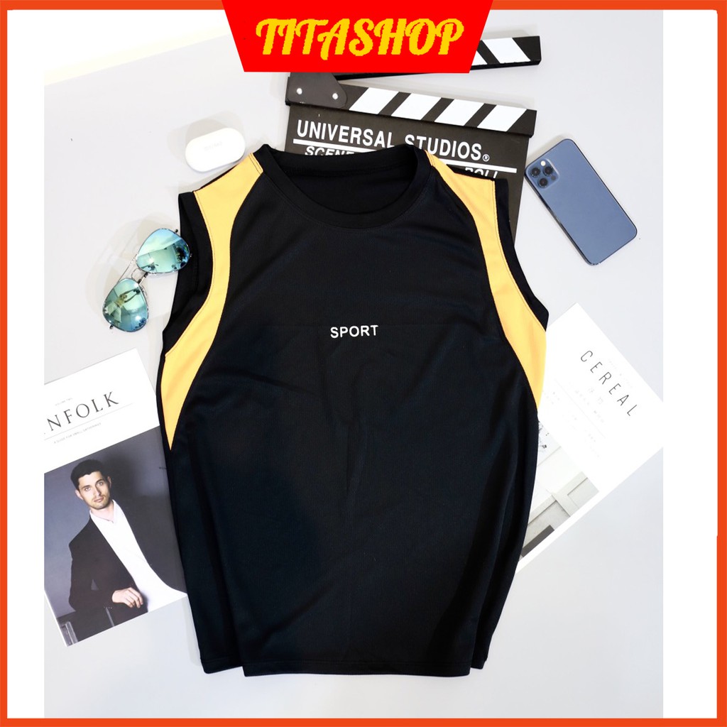 Áo ba lỗ nam tập gym chất cotton thông hơi cao cấp thoáng mát ASNTT01 | BigBuy360 - bigbuy360.vn
