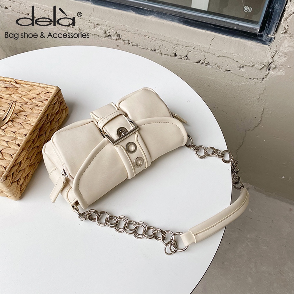 Dela Túi Đựng Điện Thoại mini Hình Vuông Có Dây Đeo Sợi Xích Kim Loại Phong Cách Mẫu Dành Cho Bạn Nữ