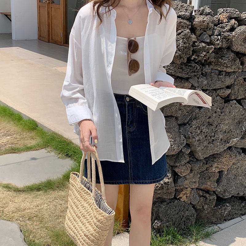 Áo Sơ Mi Mỏng Tay Dài Chống Nắng Phong Cách Mới Mùa Thu Cho Nữ