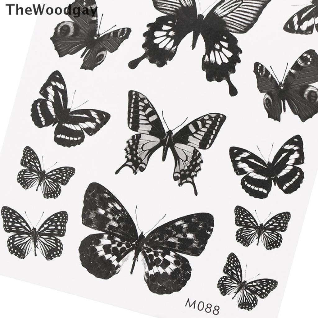 1 Tờ Hình Xăm Dán Tạm Thời Hình Bướm 3D Chống Nước