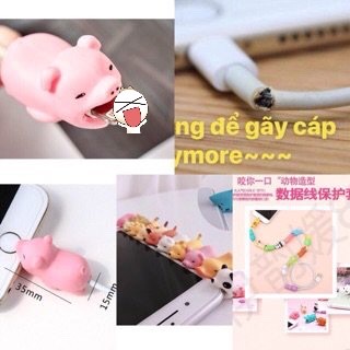 Nút bảo vệ đầu sạc hình thú/ Thú cắn cáp/ thú bảo vệ đầu dây sạc, tai nghe