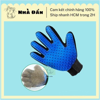 Găng tay chải lông rụng chó mèo