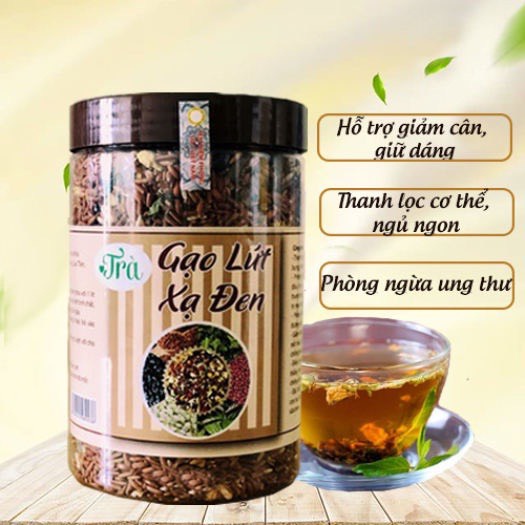 HỘP 500GR TRÀ GẠO LỨT XẠ ĐEN ĐẬU ĐEN THỨC UỐNG GIẢM CÂN VÓC DÁNG THON GỌN