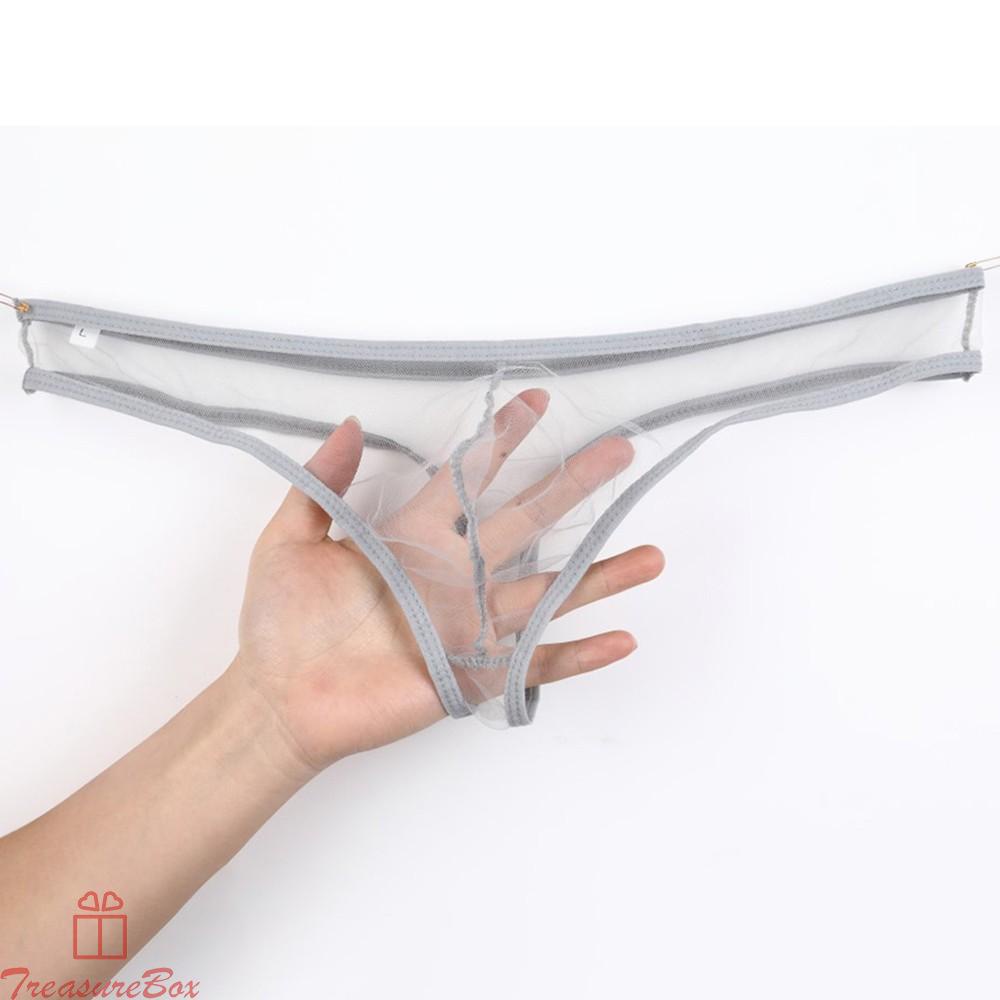 Men\'s Briefs Sexy Thong Comfortable Low-Waist Pouch See-Through Underwear