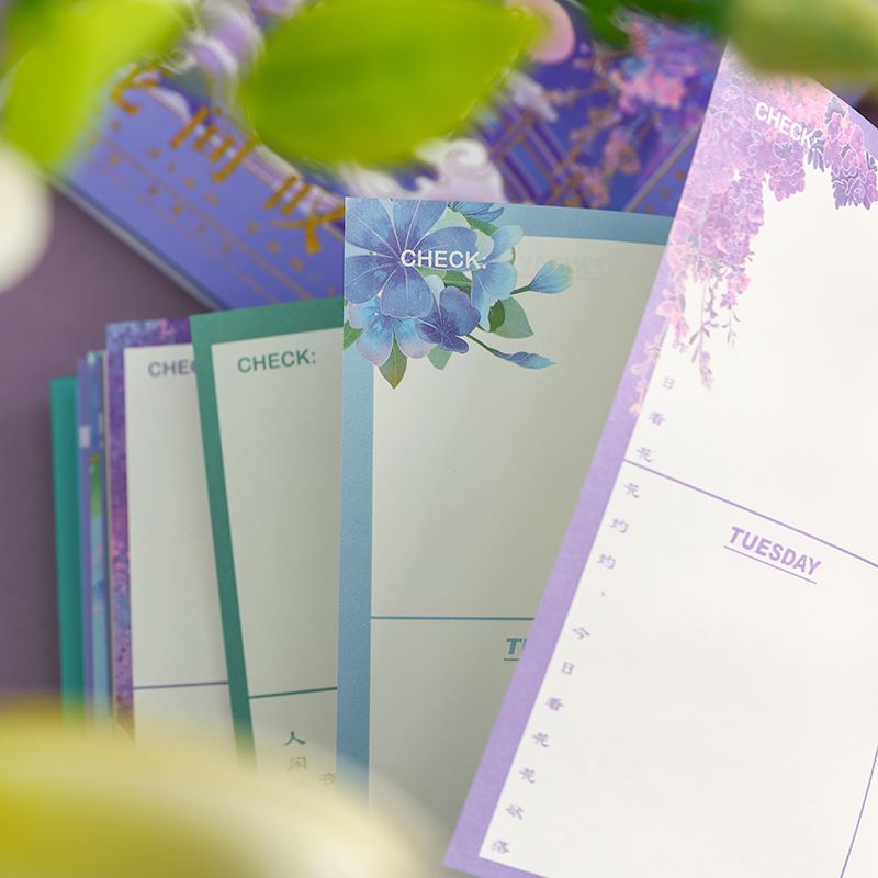 Sổ tay học sinh - phong cách cổ trang - bìa cứng - ánh kim - Hoa Gian Thán - 16cm x 16cm