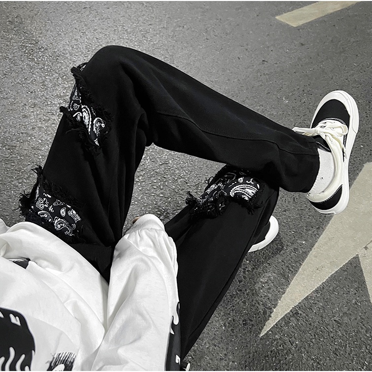 QuầN Bò TrơN Nam Quần Jeans Dài Ống Đứng Thời Trang Hàn Quốc Cho Nam QuầN Jeans Đen Nam QuầN Jean Nam Đen RáCh