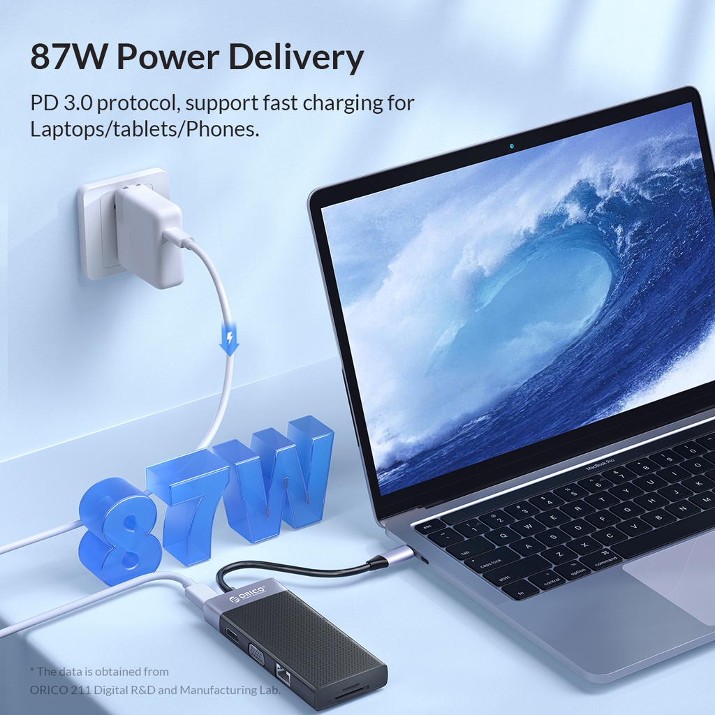 Thiết bị nối dài ORICO đa diện HDMI USB type c chuyên dụng thích hợp cho Thunderbolt 4 Macbook Notebook Ipad(MDK-10P)