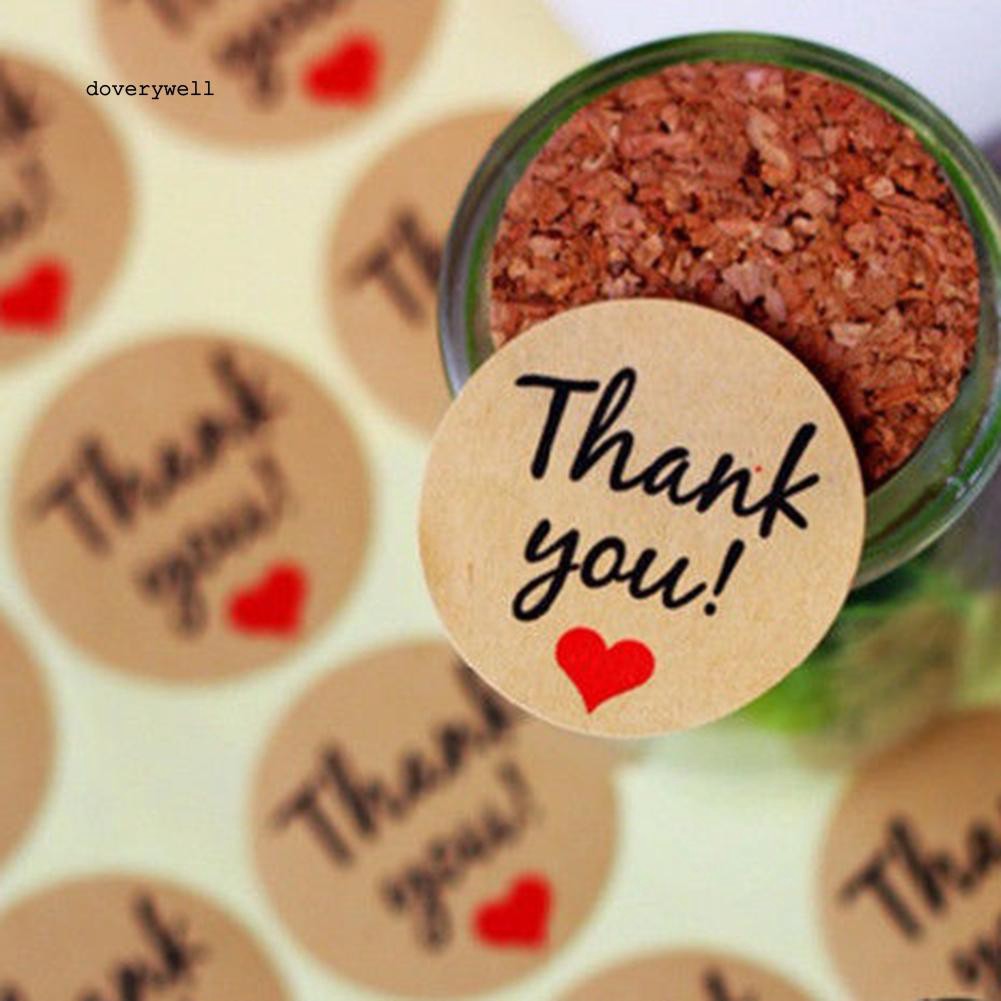 Bộ 120 nhãn dán in chữ Thank You trang trí túi bánh hộp quà