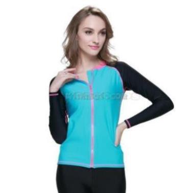 Áo Bơi Dài Tay Nữ Sbart 931 Xanh Lơ Tay Đen Kéo Khoá sexy  ཾ  ཾ ་ | BigBuy360 - bigbuy360.vn