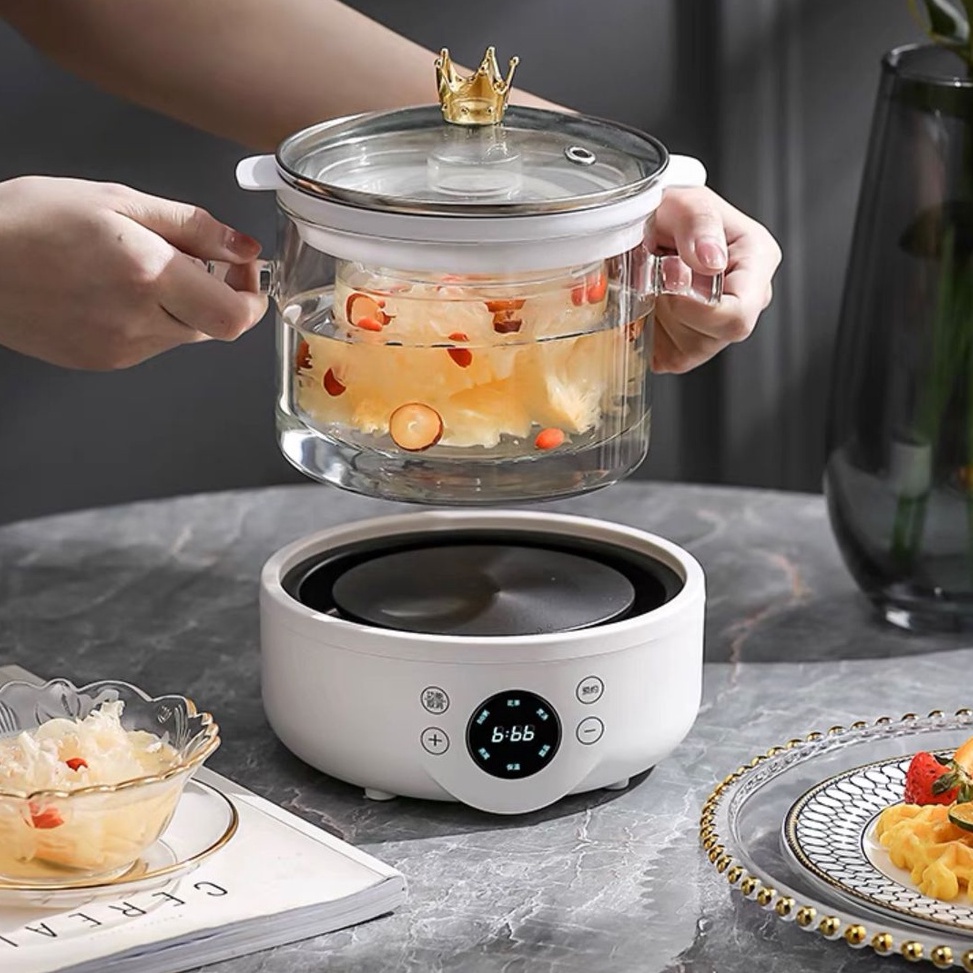Ấm Điện Đun Nước Thủy Tinh Sôi nhanh ấm Đun trà hầm Đồ dinh dưỡng Đa Năng Cho Gia Đình