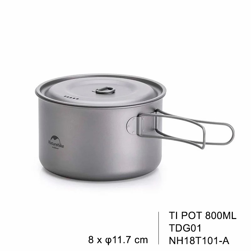 NỒI TITANIUM DÃ NGOẠI TI POT 1300ML NATUREHIKE TDG01/02 NH18T101