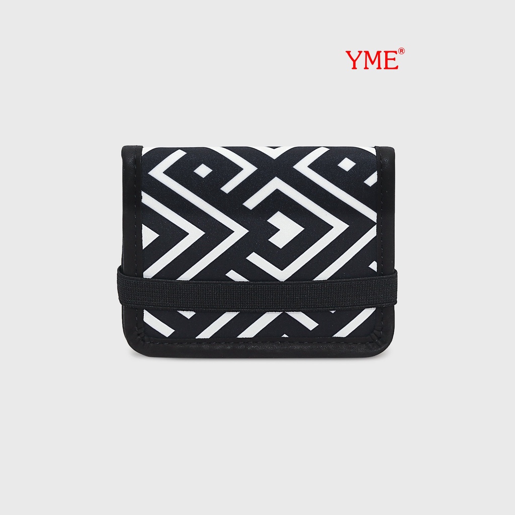 Ví vải mini Nam Nữ YME đựng tiền và thẻ card tiện lợi nhét vừa túi quần viền da thật YMN