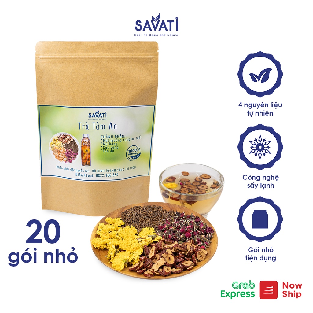Trà Tâm An SAVATI giúp mát gan, an thần, giải tỏa mệt mỏi