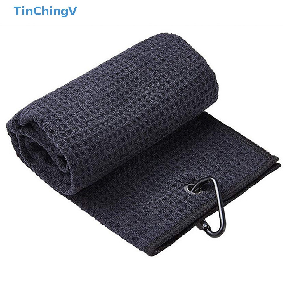 Khăn Lau Gậy Đánh Golf 30x50cm Bằng Sợi Micro 4 Màu Tùy Chọn Kèm Móc Tiện Dụng