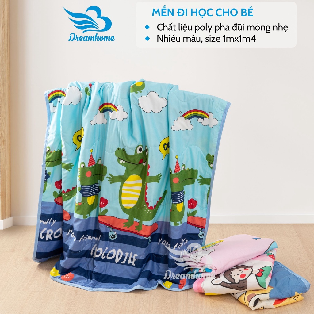 [Mã SKAMLSW216 giảm 10K đơn 50K] Mền cho bé size 1mx1m4, chăn hè cho bé đi học cotton poly có trần bông Dreamhomebedding