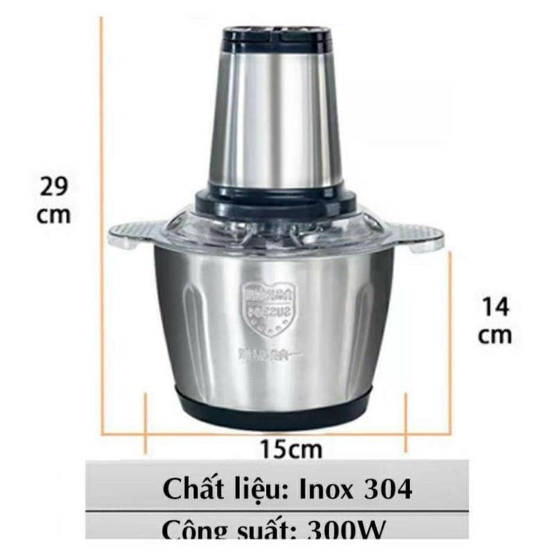 Máy xay thịt cá inox 304 cao cấp, Máy xay thịt đa năng, xay thực phẩm - siêu khỏe