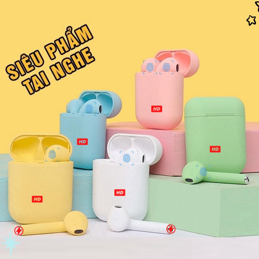 Tai Nghe Bluetooth Không Dây j12 TWS 5.0 Có Micro Nghe Gọi Cảm Ứng Chạm Chơi Game Giảm Tiếng Ồn J12_Mau -vibes_shop