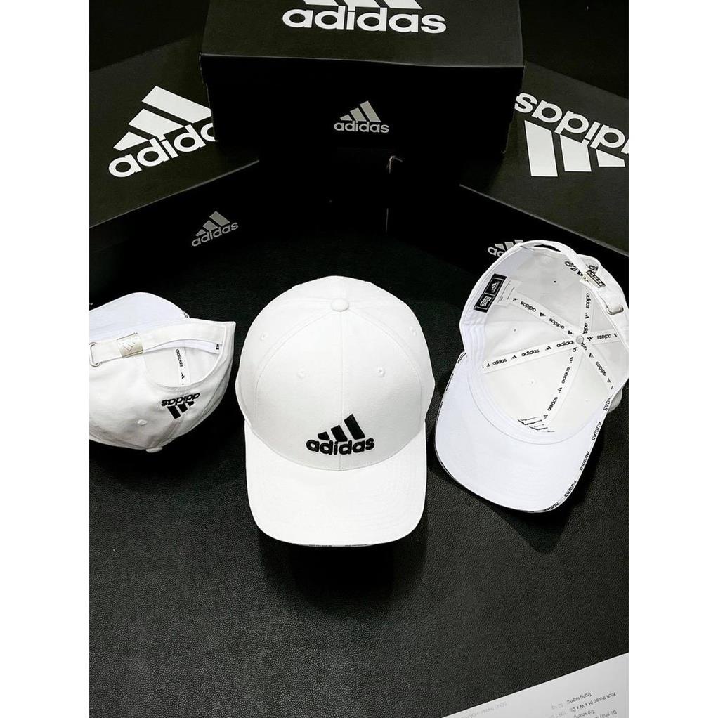 Mũ lưỡi trai Adi.das chất vải cotton Hàn Quốc cao cấp, nón kết Unissex màu đen trắng logo thêu nổi 3D