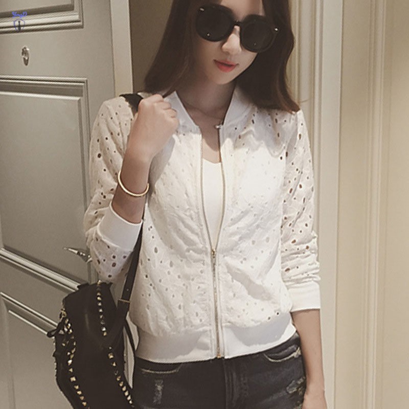 Áo khoác bóng chày nữ phối ren thời trang | BigBuy360 - bigbuy360.vn