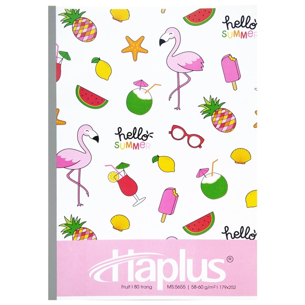 Vở Fruit Kẻ Ngang 80 Trang ĐL 58-60g/m2 - Haplus 5655 (Mẫu Màu Giao Ngẫu Nhiên)
